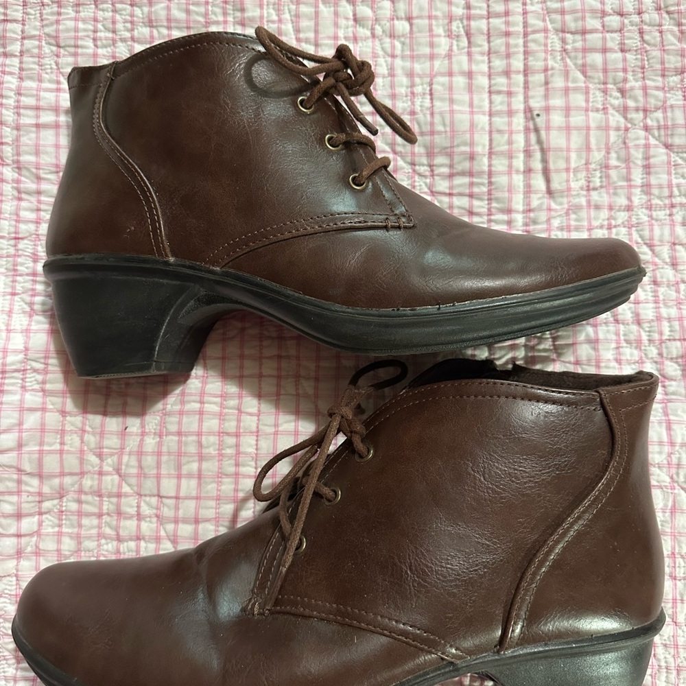 Easy Street Brown Ankle Booties